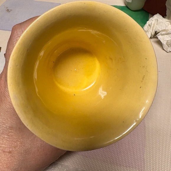 Nelson McCoy hobnail cream yellow 1930's USA 5” Diameter - Picture 5 of 16